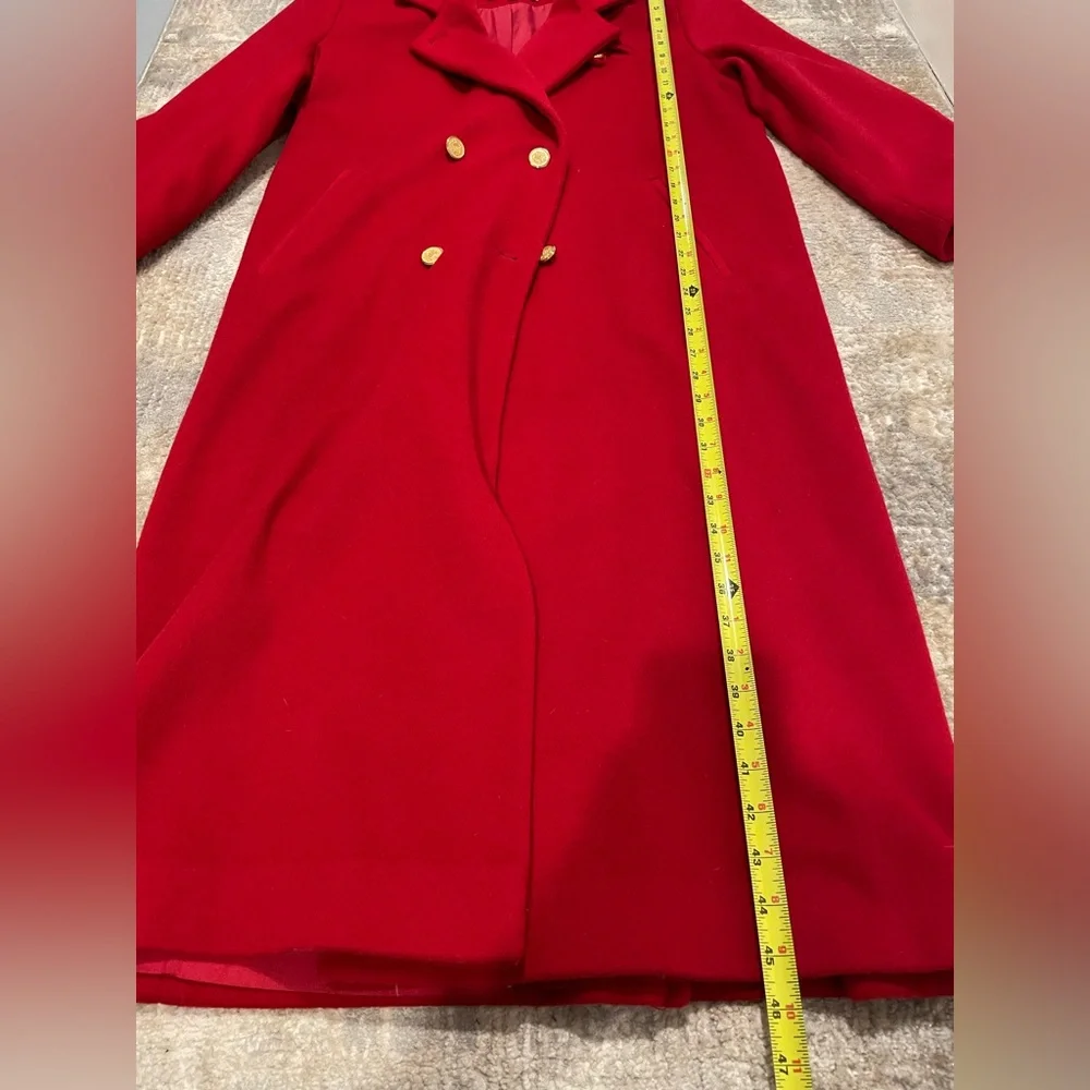 Vintage Kristen Blake Red Wool Blend Trench Coat Size 8 Union Tag EUC - Picture 11 of 13
